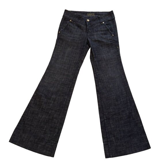bebe Denim - bebe premium denim, woman's 26 p, DARK WASH, Jeans, Wide leg, dark wash